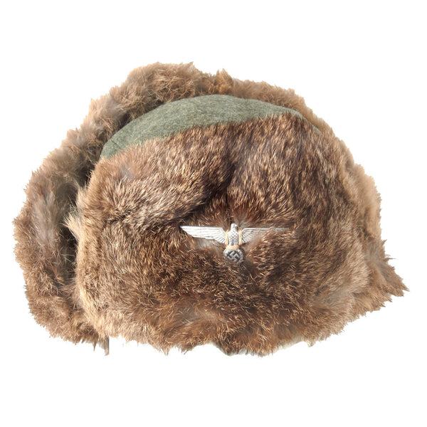 Original German WWII Eastern Front Heer Army Rabbit Fur Pelzmütze Wint ...