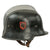 Original German WWII M34 Square Dip Fire Protection Police Helmet with Double Decals & Comb - Feuerwehr Original Items