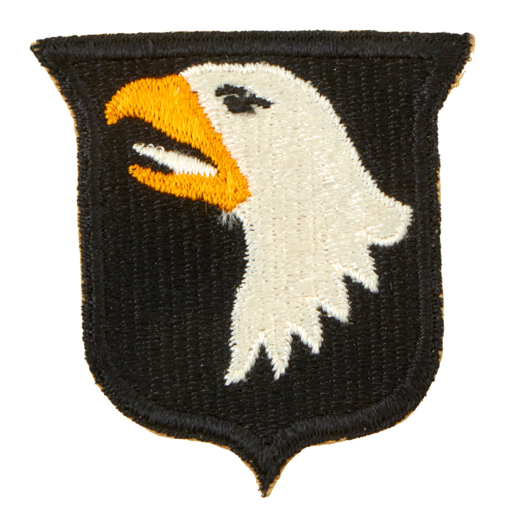 Original U.S. WWII Rare 101st Airborne Division White Tongue Patch with White Back - Type 6 Original Items