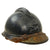 Original French WWI Model 1915 Adrian Helmet in Horizon Blue with Artillery RF Badge and Soldat De La Grande Guerre 1914-1918 Brass Plate - Scarce 1st Pattern Liner - Complete Original Items