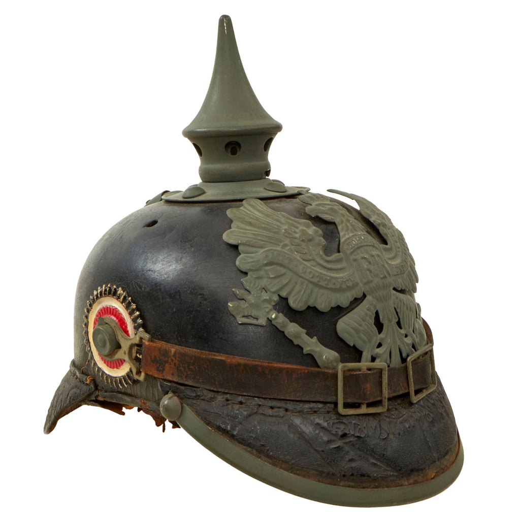 Original Imperial German WWI Complete Prussian EM/NCO Infantry M1915 Pickelhaube Spiked Helmet Original Items