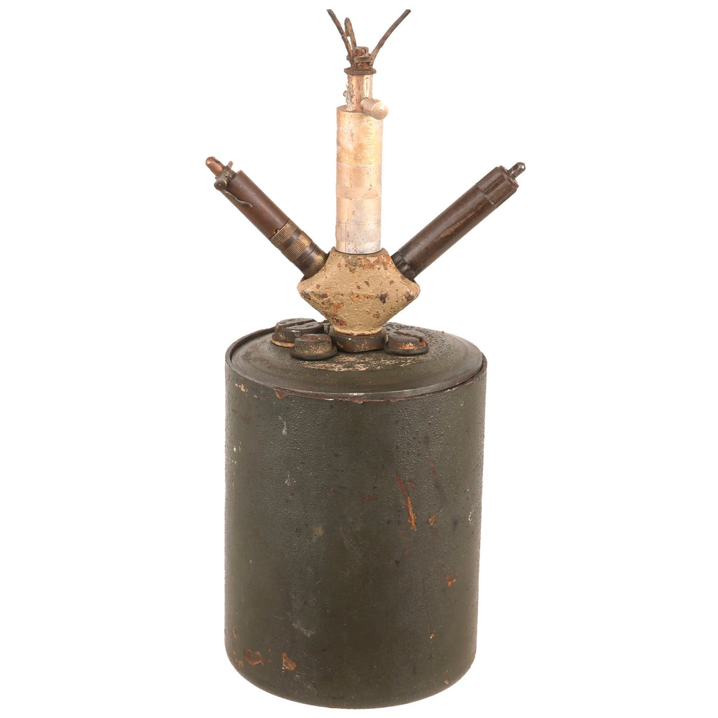 Original WWII German Bouncing Betty S-Mine with Rare Triple Fuse Elbow by WF Co. - Dated 1939 & 1942 Original Items