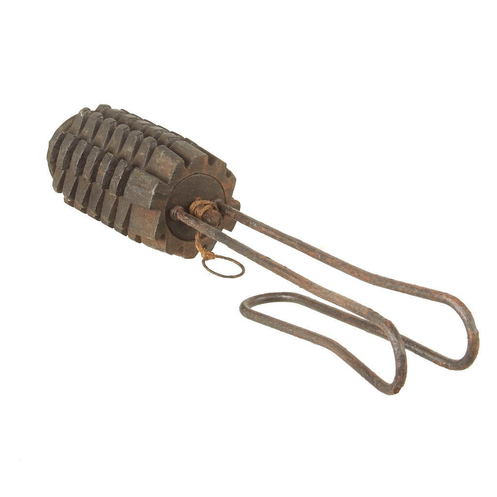 Original Austro-Hungarian WWI 1st Model M15 Zeitzünder Rohrhandgranate "Corn" Hand Grenade with Retained Pull Ring on String - Inert Original Items