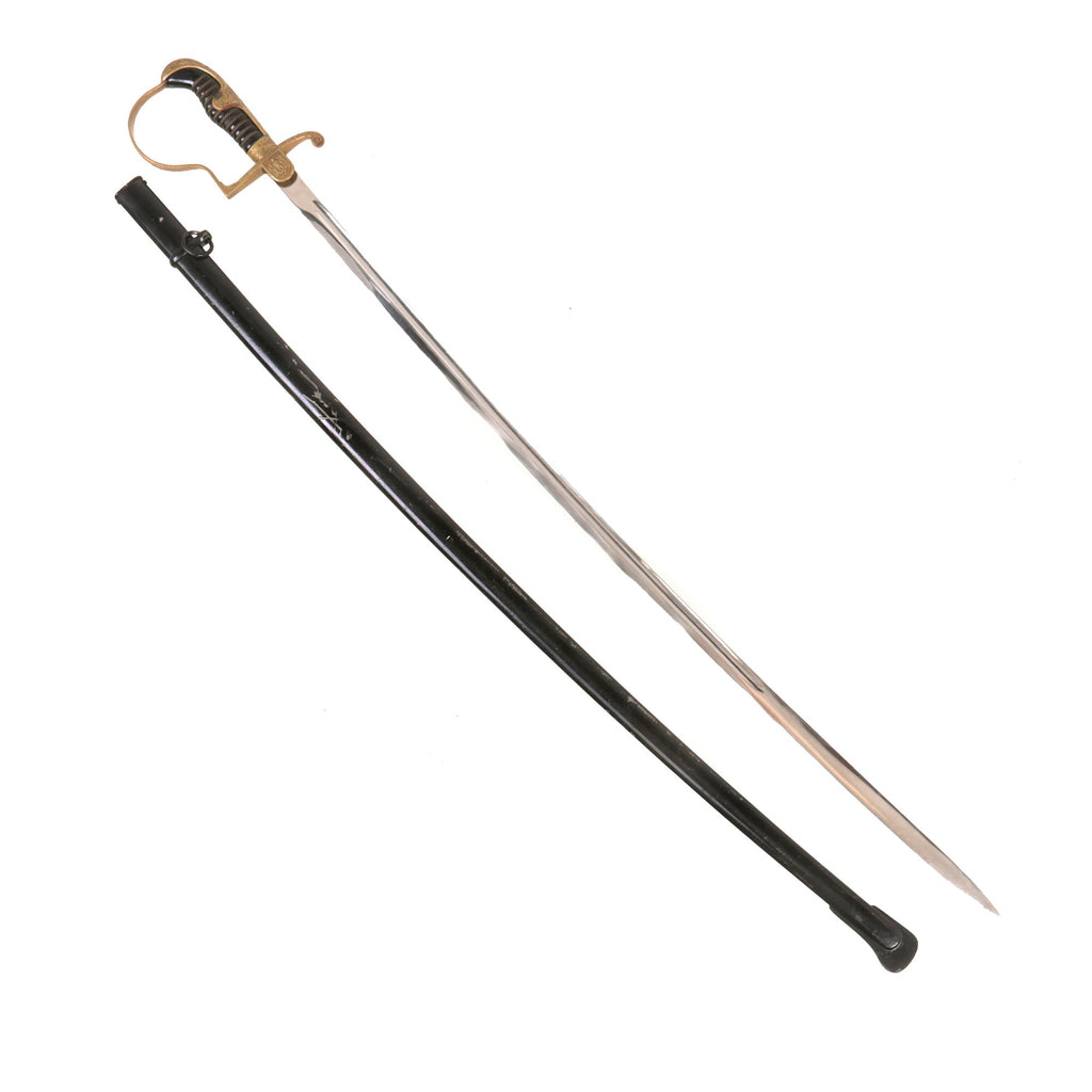 Original German WWII Army Officer Dove Head Sword by Paul Seilheimer of Solingen with Scabbard Original Items