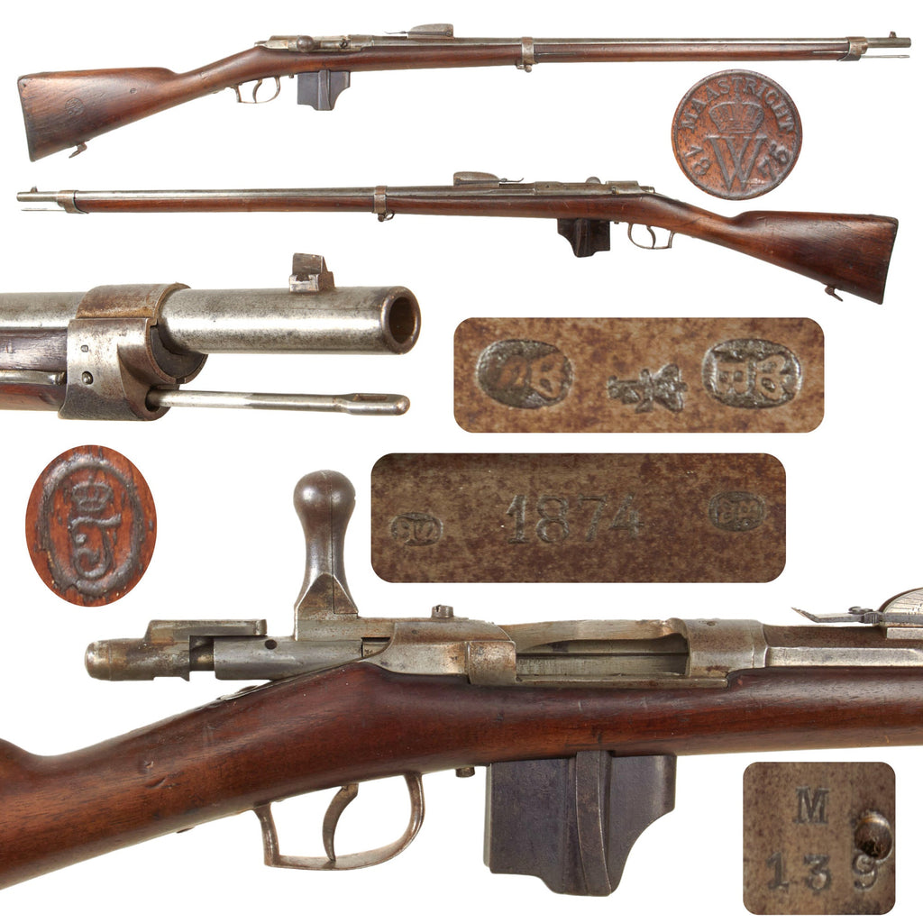 Original Dutch Beaumont-Vitali M1871/88 Bolt Action Magazine Conversion Rifle Serial 2492 - Dated 1874 and 1890 Original Items