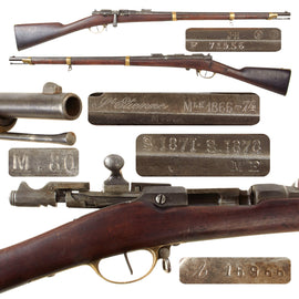 Original French Modèle 1866-74 M80 Brass Mounted Gras Camel Short Rifle by St. Etiénne - Serial F 71956