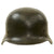 Original German WWII M40 Single Decal Army Heer Steel Helmet with Damaged Liner - EF62 Original Items
