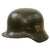 Original German WWII M40 Single Decal Army Heer Steel Helmet with Damaged Liner - EF62 Original Items
