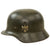 Original German WWII M40 Single Decal Army Heer Steel Helmet with Damaged Liner - EF62 Original Items