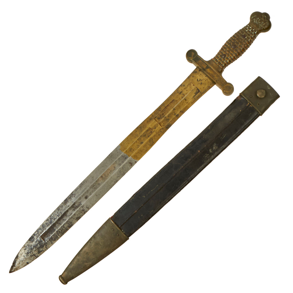 Original U.S. Mexican-American War Rare First Year Production Ames Model 1832 Artillery Short Sword with Scabbard - Partially Coated with Protectant Original Items