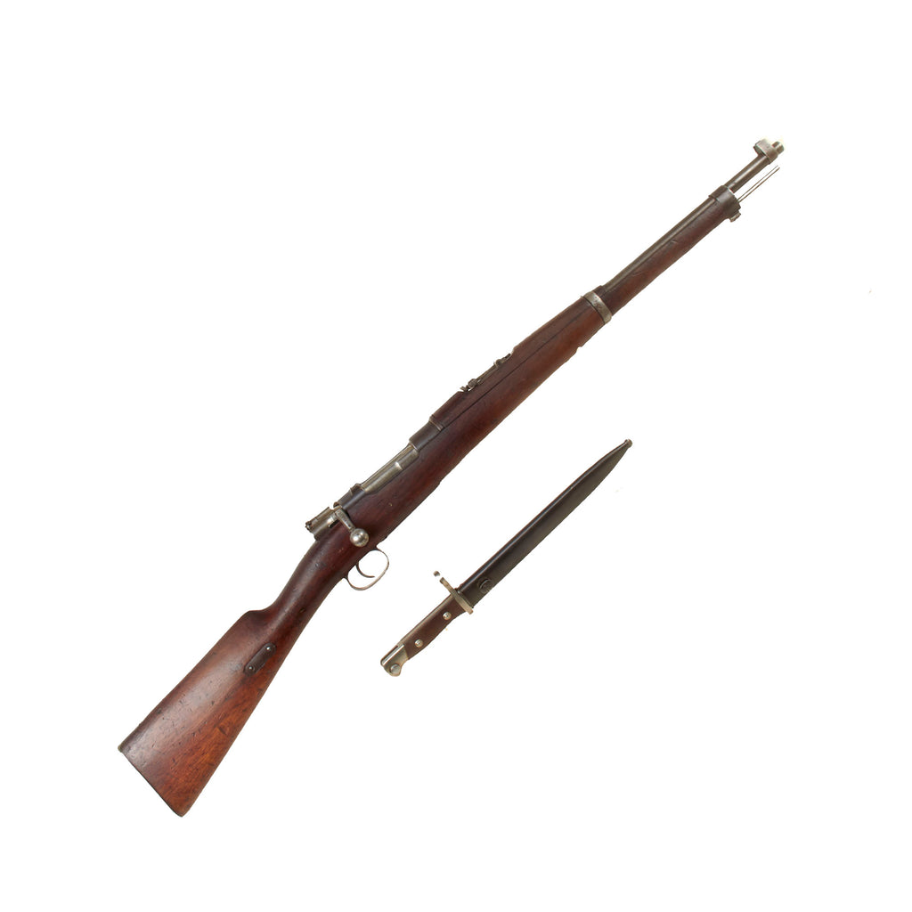 Original German Made Model 1895 Chilean Contract Mauser Short Rifle by Ludwig Loewe with Bayonet & Scabbard - Serial C 2156 Original Items
