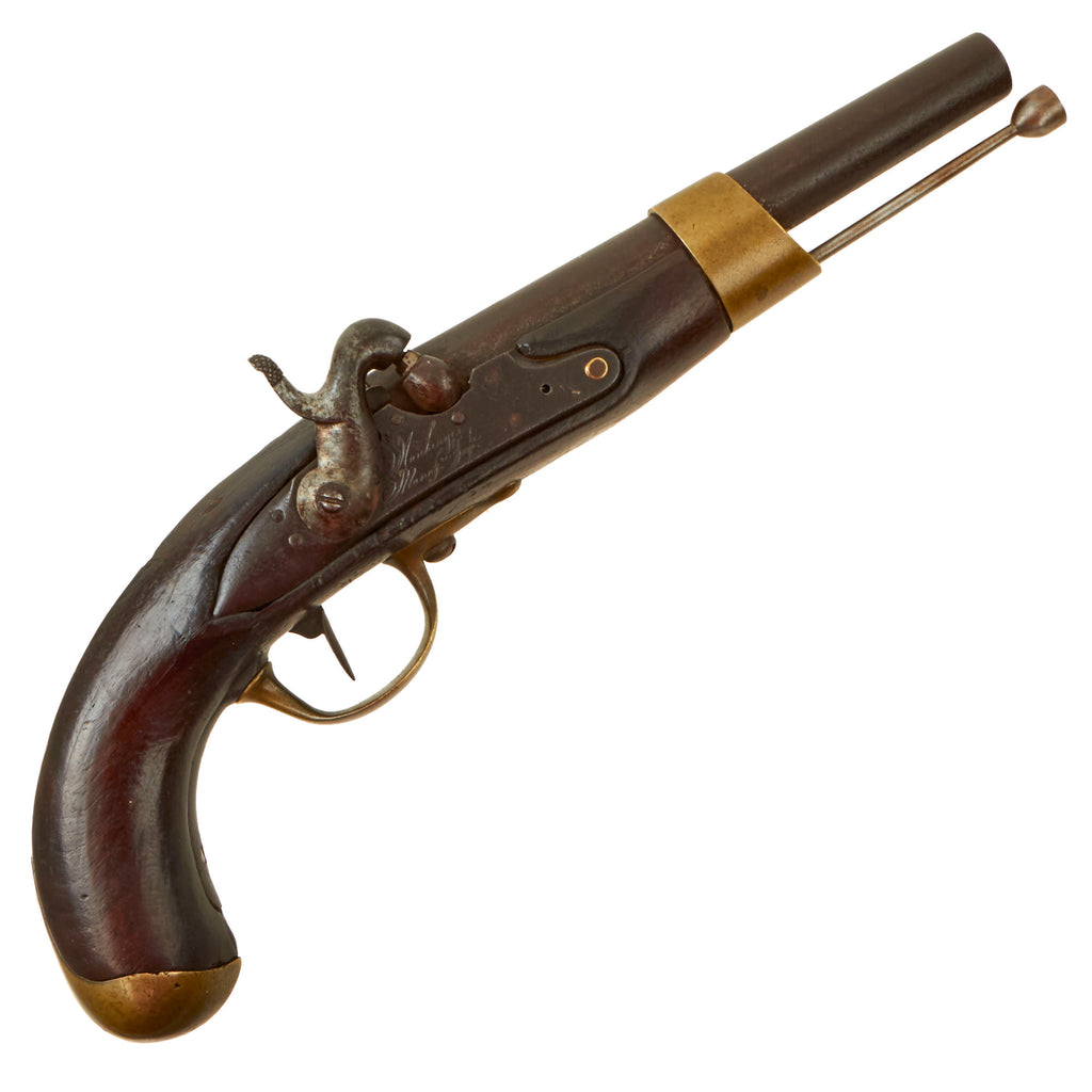 Original French Napoleonic Modèle An XIII Naval Pistol by Maubeuge Arsenal Converted to Percussion - dated 1807 Original Items