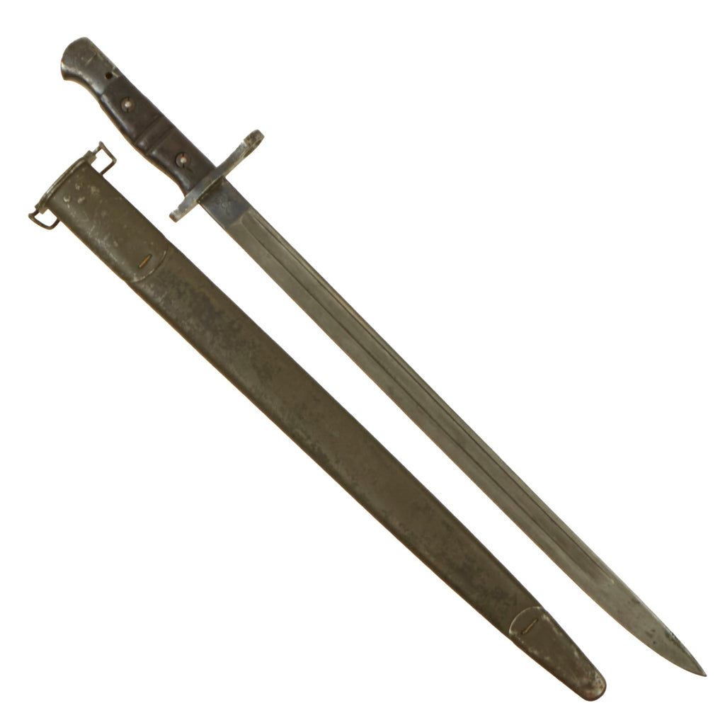 Original U.S. WWI M1917 Enfield Rifle & Trench Gun Bayonet by Remington with Scabbard - Dated 1917 Original Items
