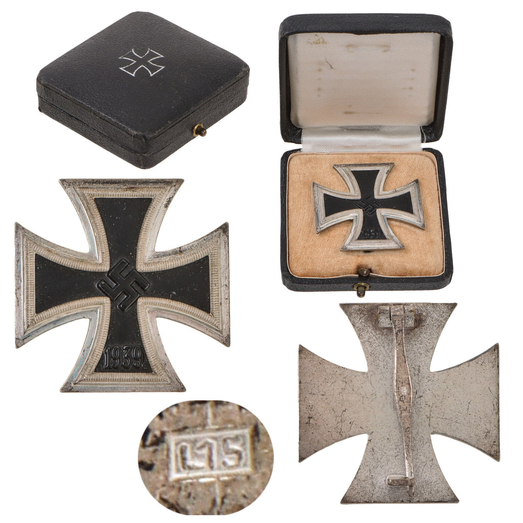 Original German WWII Cased Iron Cross First Class 1939 by Otto Schickle of Pforzheim - EKI Original Items