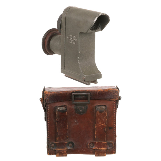 Original German WWI MG08 Machine Gun ZF12 Optical Sight by E. Leitz, Wetzlar with Leather Binoculars Case Original Items