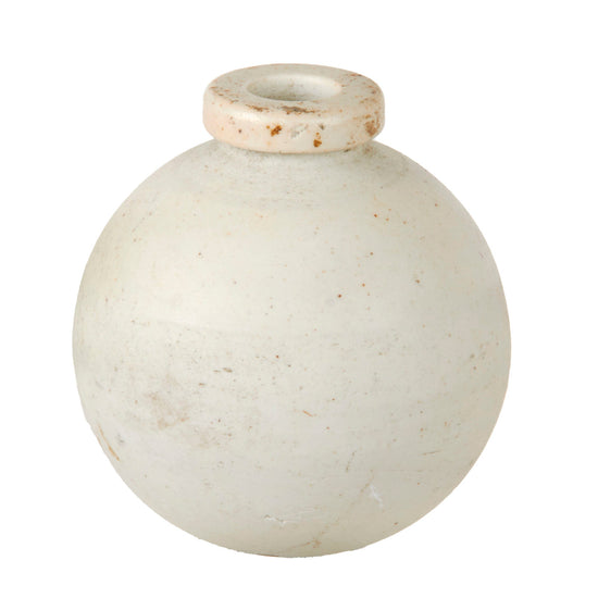 Original Japanese WWII Type 4 Ceramic Hand Grenade in White Clear Glaze - Inert Original Items
