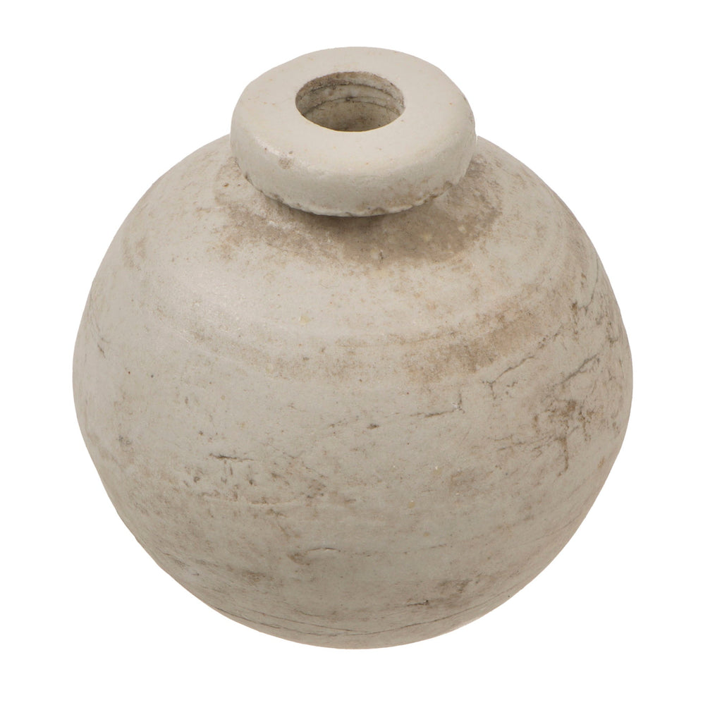 Original Japanese WWII Type 4 Ceramic Hand Grenade in White Clear Glaze - Inert Original Items
