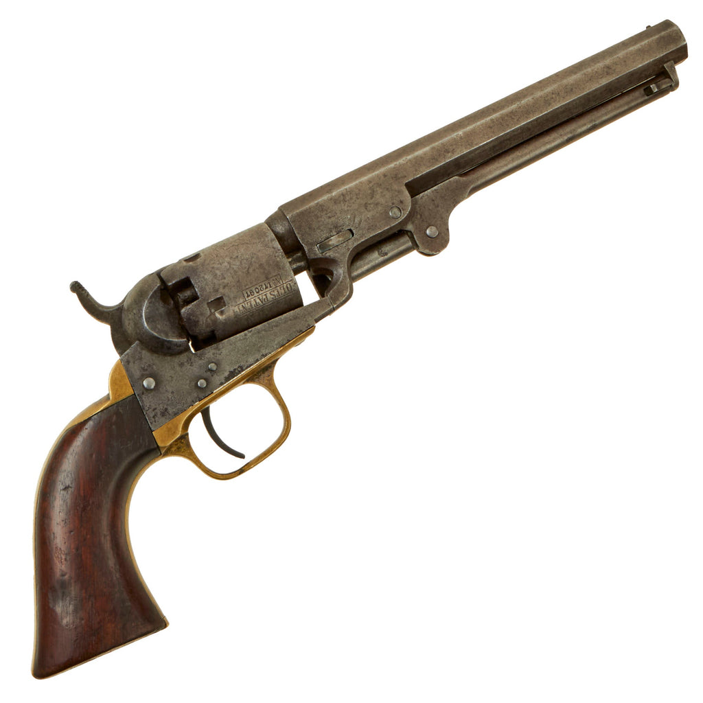 Original U.S. Civil War Colt M1849 Pocket Percussion Revolver with 6" Barrel and Partial Cylinder Scene Made in 1860 - Serial 172097 Original Items