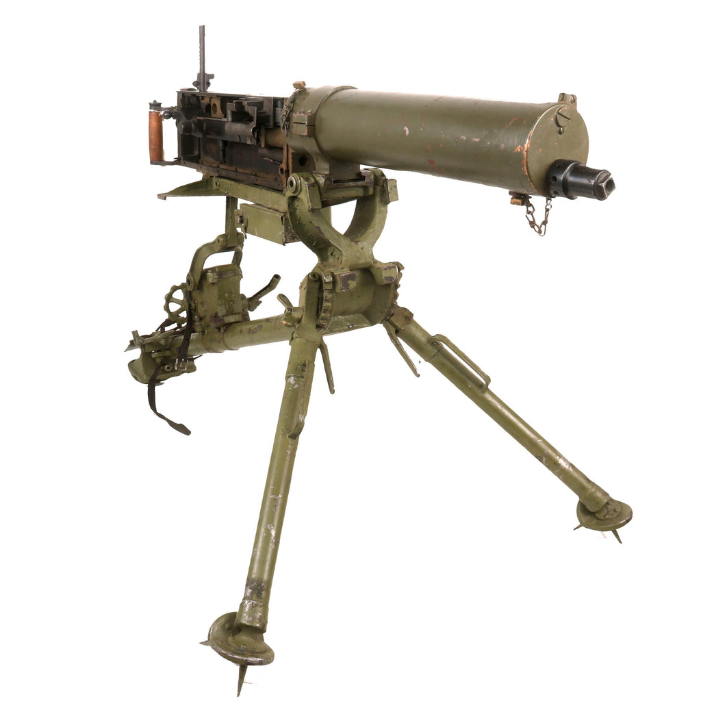 Original Finnish WWII Russian Maxim M/09-21 Smooth Jacket Display Machine Gun with M/21 Ring Mount Tripod Original Items