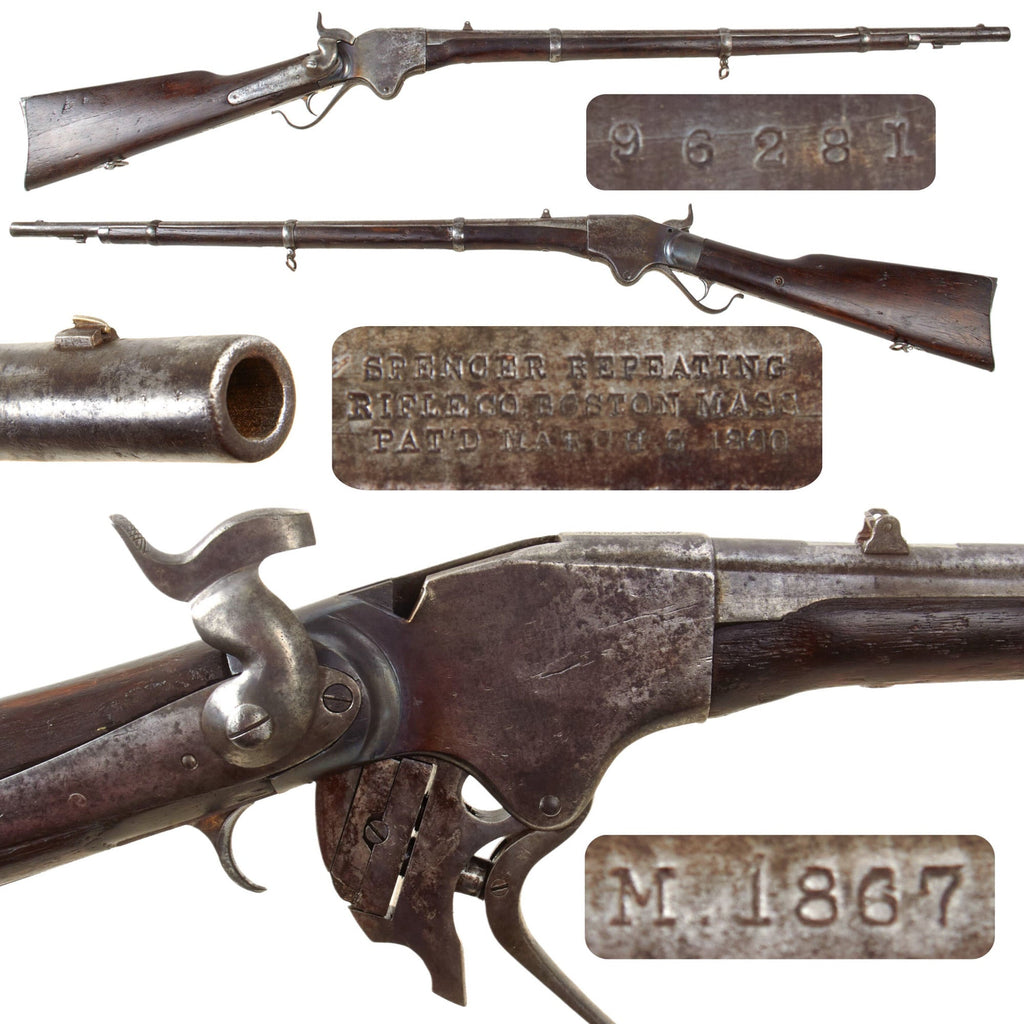 Original U.S. Indian Wars Spencer Model 1867 Repeating .50 Govt. Rimfire Infantry Rifle in Frontier Worn Condition - Serial 96281 Original Items
