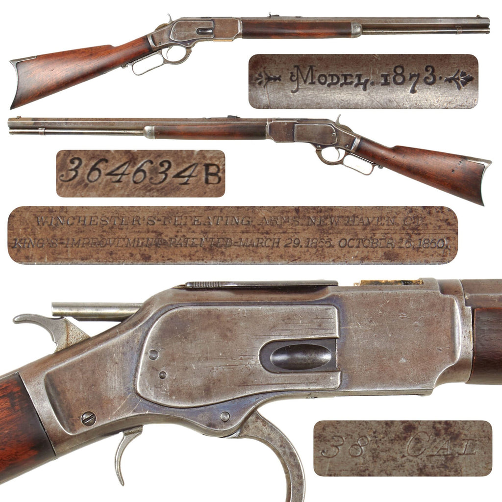 Original U.S. Winchester Model 1873 .38-40 Repeating Rifle with Rare Heavy Wall Octagonal "Bull" Barrel Made in 1891 - Serial 364634B Original Items