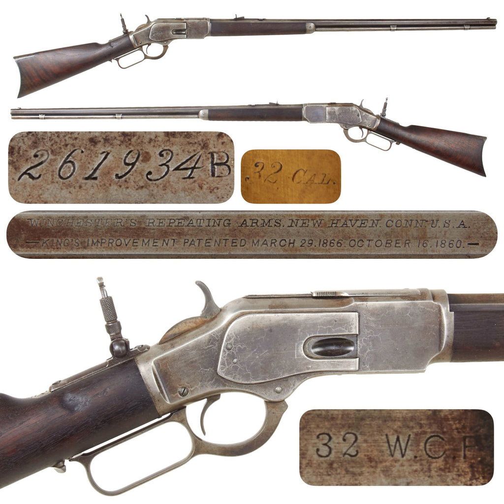 Original U.S. Winchester Model 1873 .32-20 Rifle Made in 1888 with Rare Special Order 32" Octagonal Barrel and Peep Sight - Serial 261934B Original Items