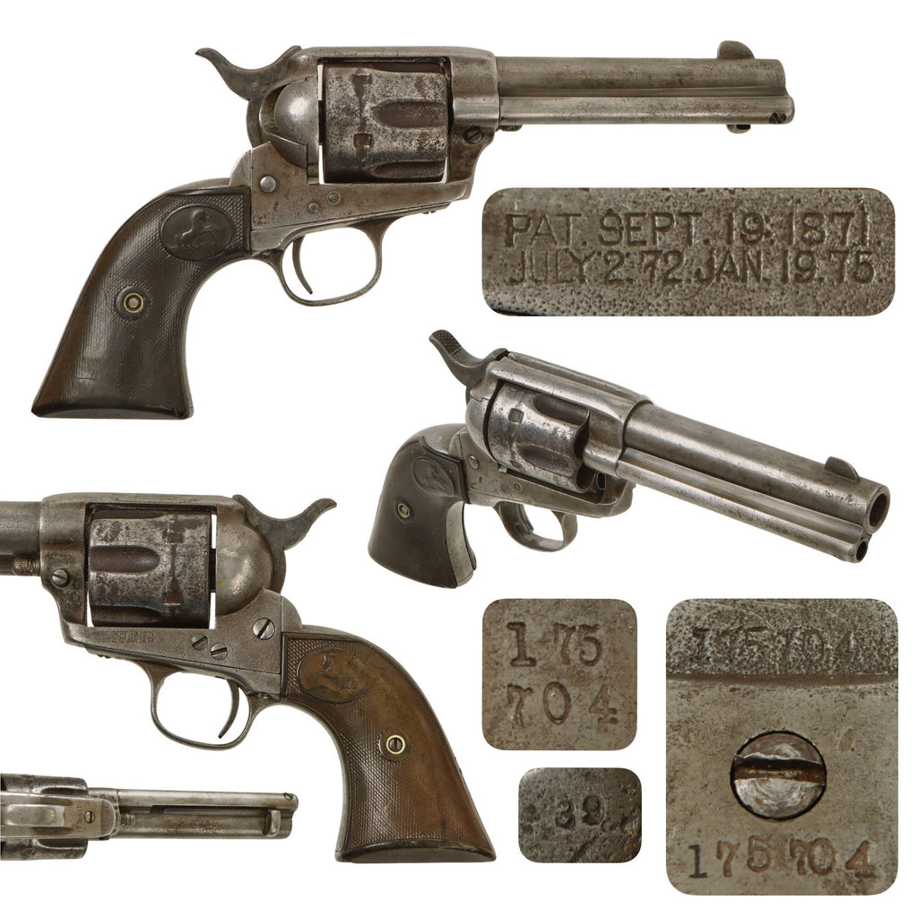 Original U.S. Colt .45cal Single Action Army Revolver Made in 1898 with 4 3/4" Barrel - Serial 175704 Original Items