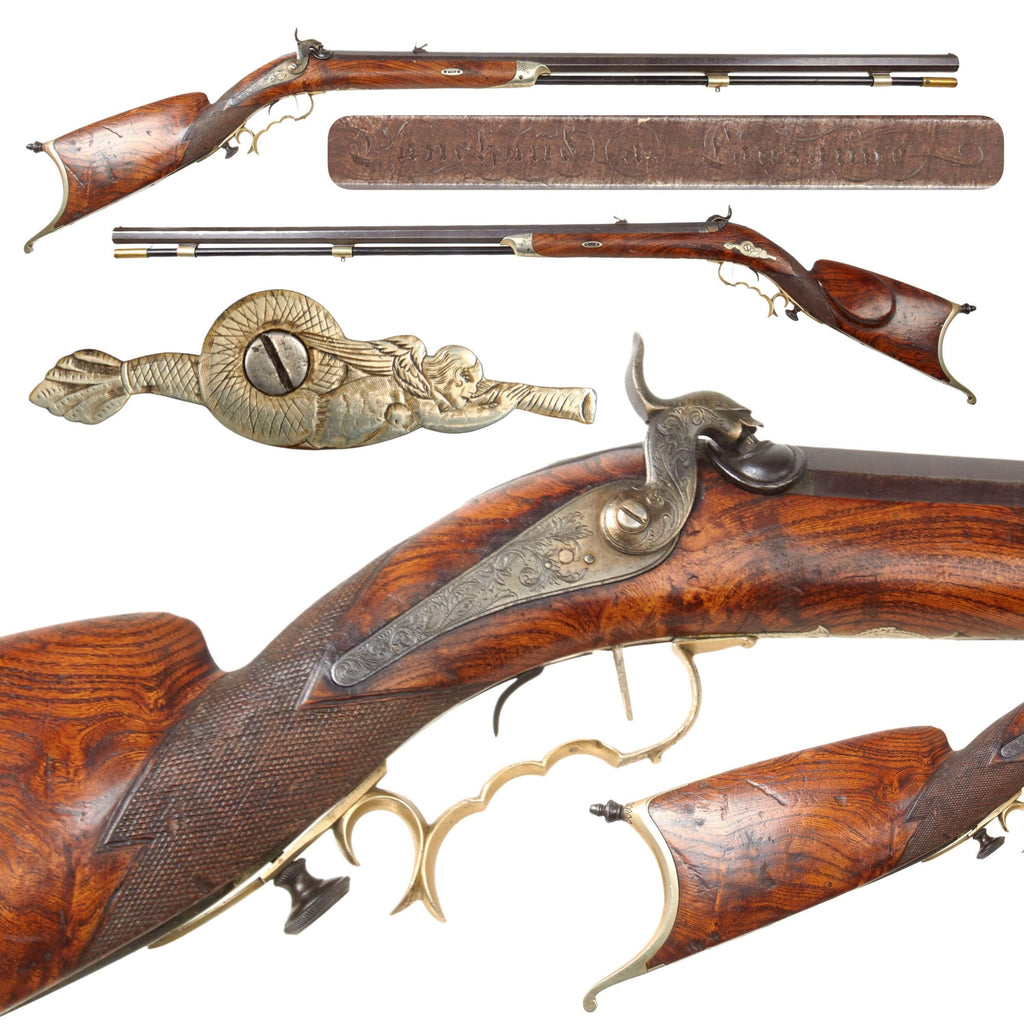 Original Swiss Ornate Half Stock Schützen Target Rifle by Panchaud of Lausanne with Set Trigger and Removable Trigger Guard - Circa 1860 Original Items