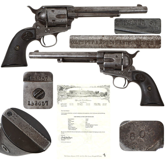 Original U.S. Colt .32-20 W.CF. Single Action Army Revolver Made in 1893 with 7 1/2" Barrel and Factory Letter - Serial 153657 Original Items