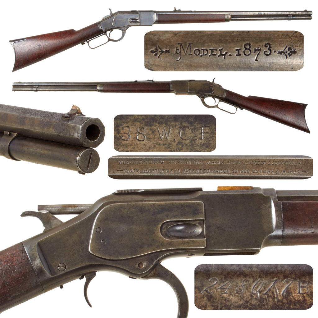 Original U.S. Winchester Model 1873 .38-40 Repeating Rifle Made in 1887 with 24" Octagonal Barrel - Serial 248017B Original Items