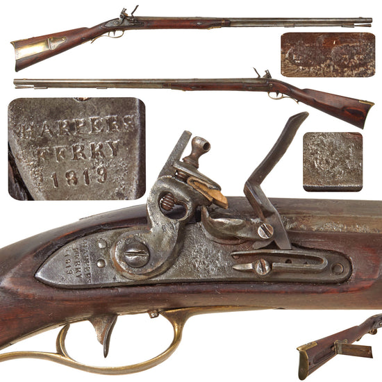 Original U.S. Harpers Ferry Arsenal Model 1803 Type II Flintlock Rifle Dated 1819 - Extremely Rare Original Items