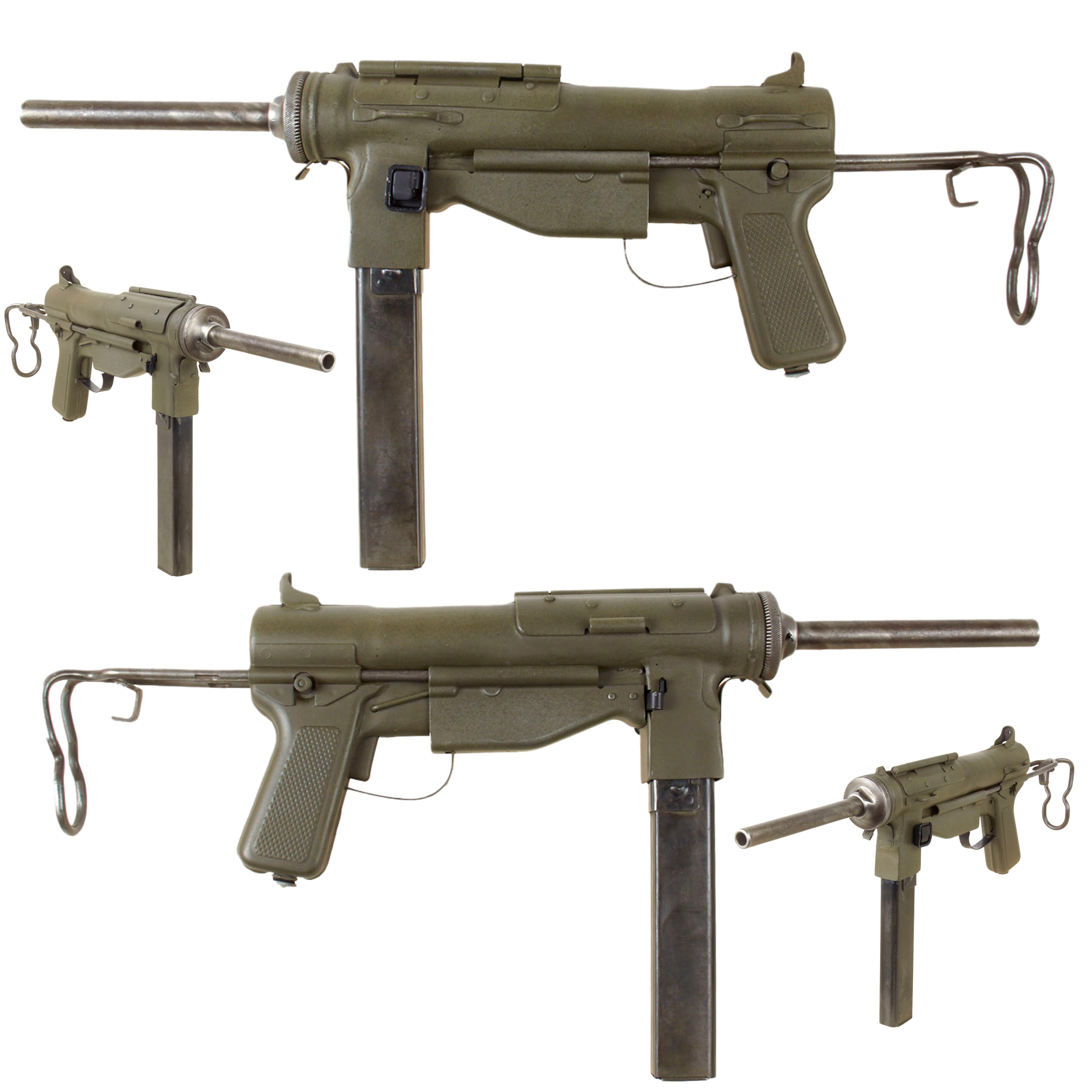 Original U.S. WWII Type M3A1 Grease Gun Display SMG with Live