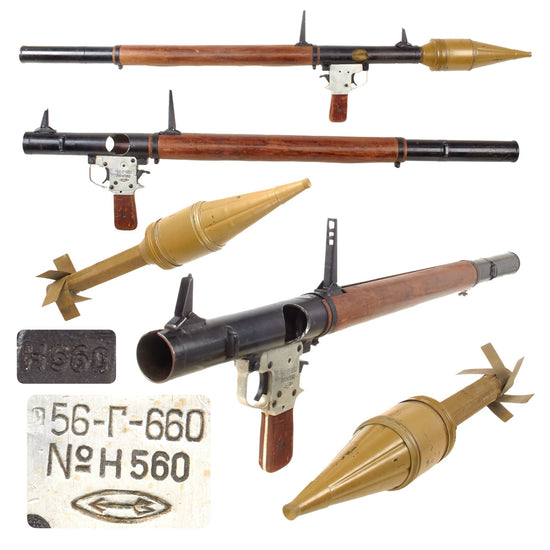 Original Soviet Cold War Inert RPG-2 Rocket Propelled Grenade Launcher Serial H560 by Kovrov Mechanical Plant with Rubber U.S. EOD Training Rocket Original Items