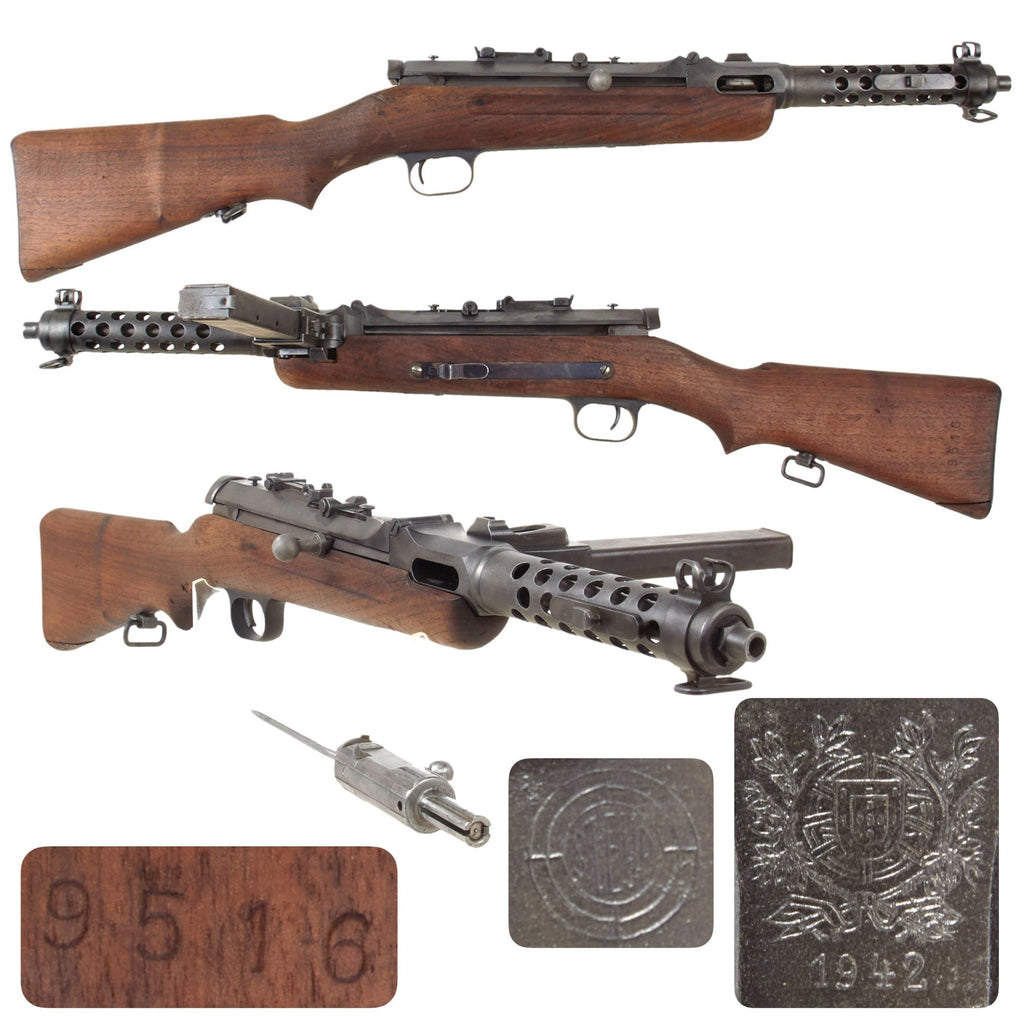 Original German WWII 1942 Dated Portuguese Contract MP34(ö) Steyr Solothurn Display Gun with Magazine and Bolt Assembly Original Items