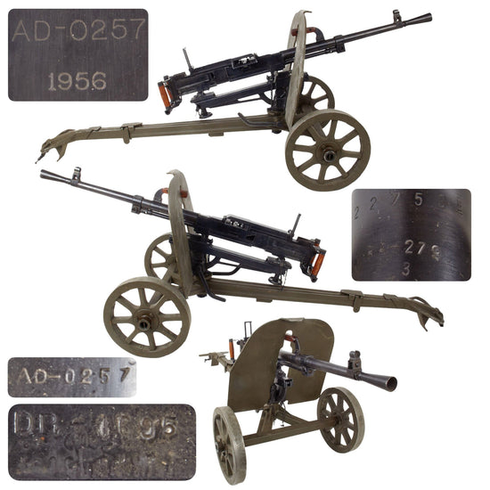 Original Soviet Polish Cold War 1956 Dated SGM WZ.43 Goryunov Display Machine Gun with Wheeled Mount - Serial AD-0257 Original Items