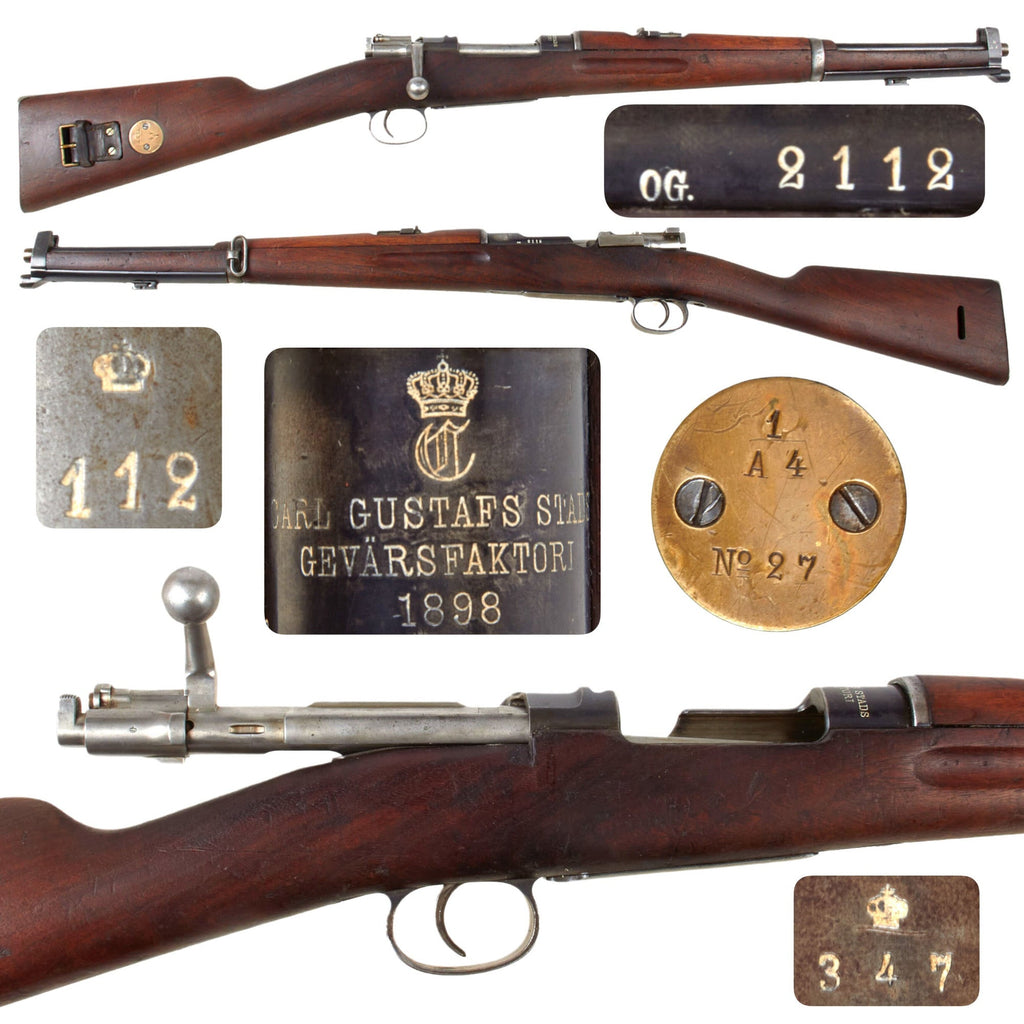 Original Swedish Mauser m/1894-14 Carbine by Carl Gustafs stads Gevärsfaktori Serial 2112 with Artillery Unit Marking - dated 1898 Original Items