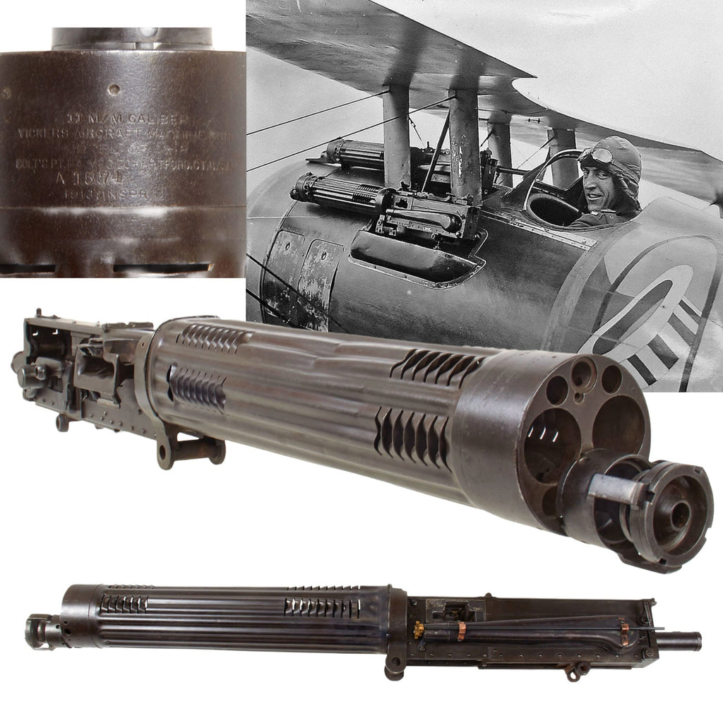 Original U.S. WWI Model 1918 Colt Vickers Aircraft Display Machine Gun Serial A 1574 - Balloon Buster Original Items