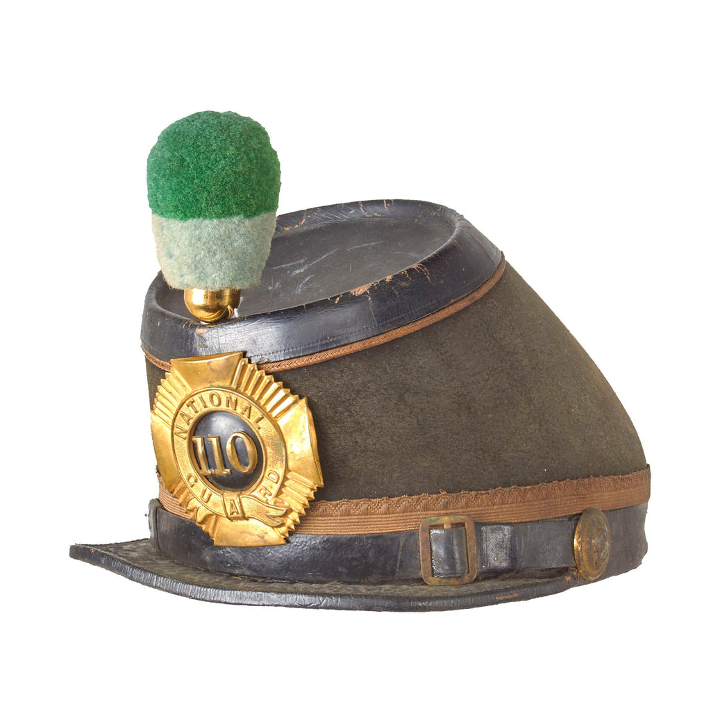 Original U.S. Spanish American War Pennsylvania National Guard 110th Regiment Dress Shako with Green & Blue Plume by W. Stokes Kirk  - Size 7 1/8 Original Items