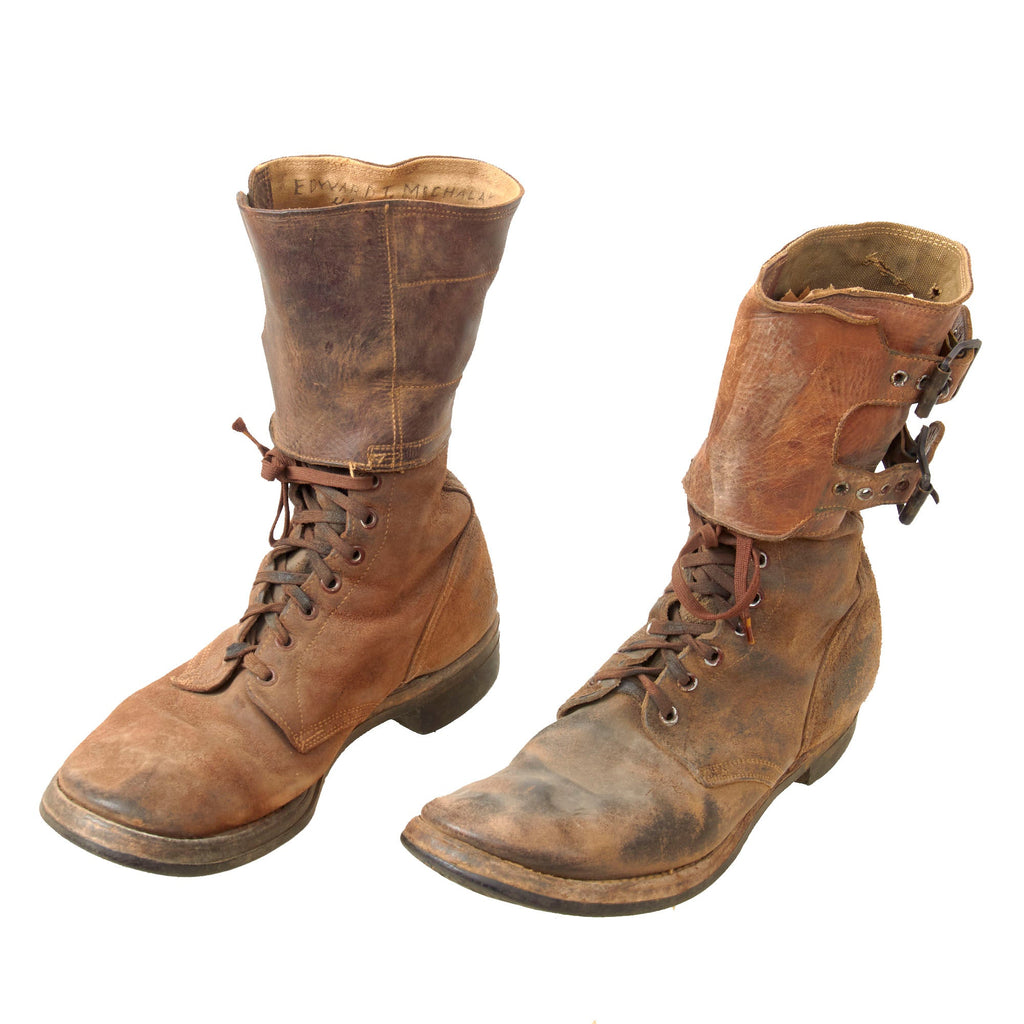 Original U.S. WWII M1943 Double Buckle Combat Service-Worn Boots - Mis-Matched Sizes 10C & 9½D Original Items