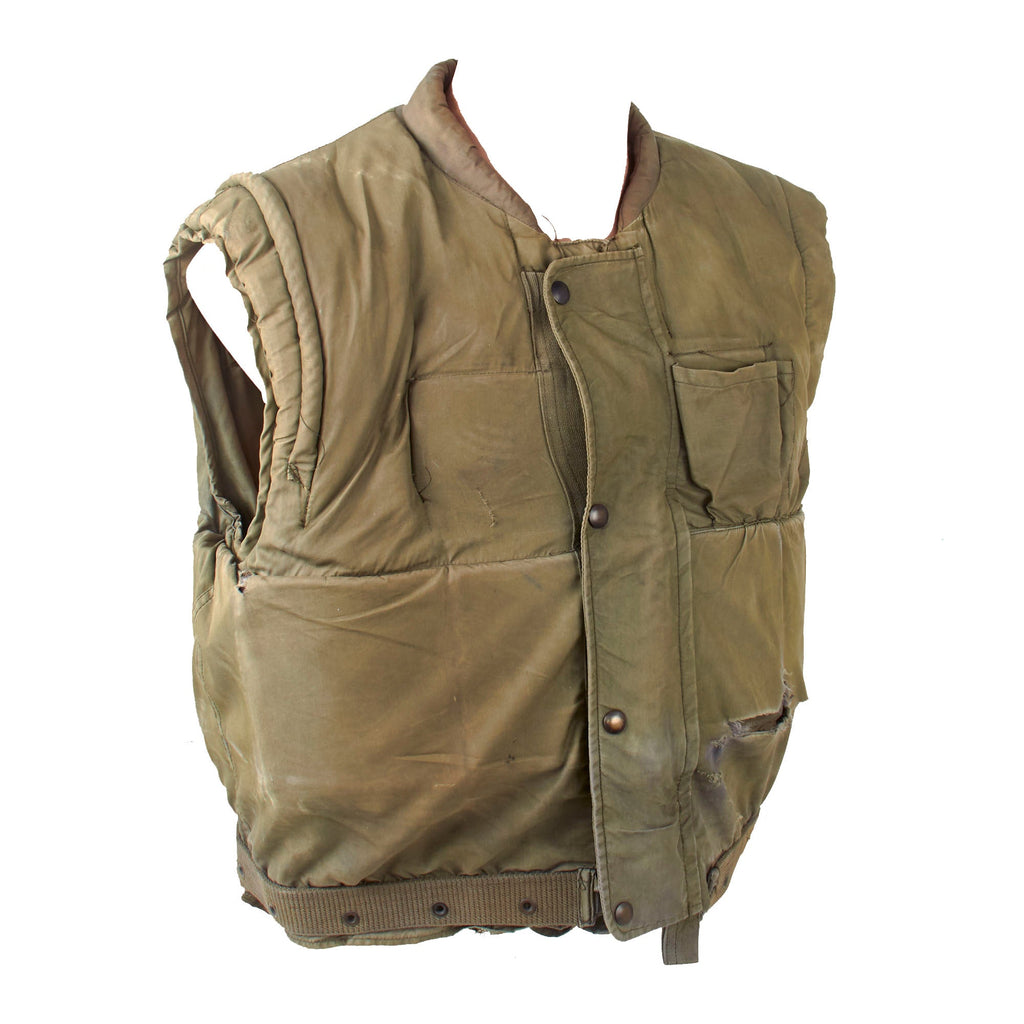 Original U.S. Vietnam War Era U.S.M.C. M-1955 First Pattern Fragmentation Body Armor Vest Without Pockets - Heavily Torn - Size Large Original Items