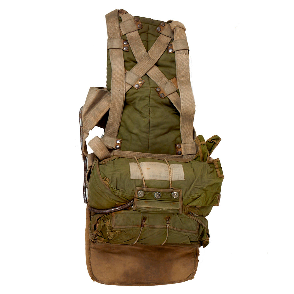 Original German WWII Luftwaffe Pilot Seat Type Parachute with Harness Original Items
