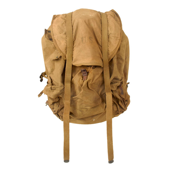 Original U.S. WWII Army M1942 Mountain Backpack - Rucksack with Frame by Avery with Odd Additions - Dated 1943 Original Items
