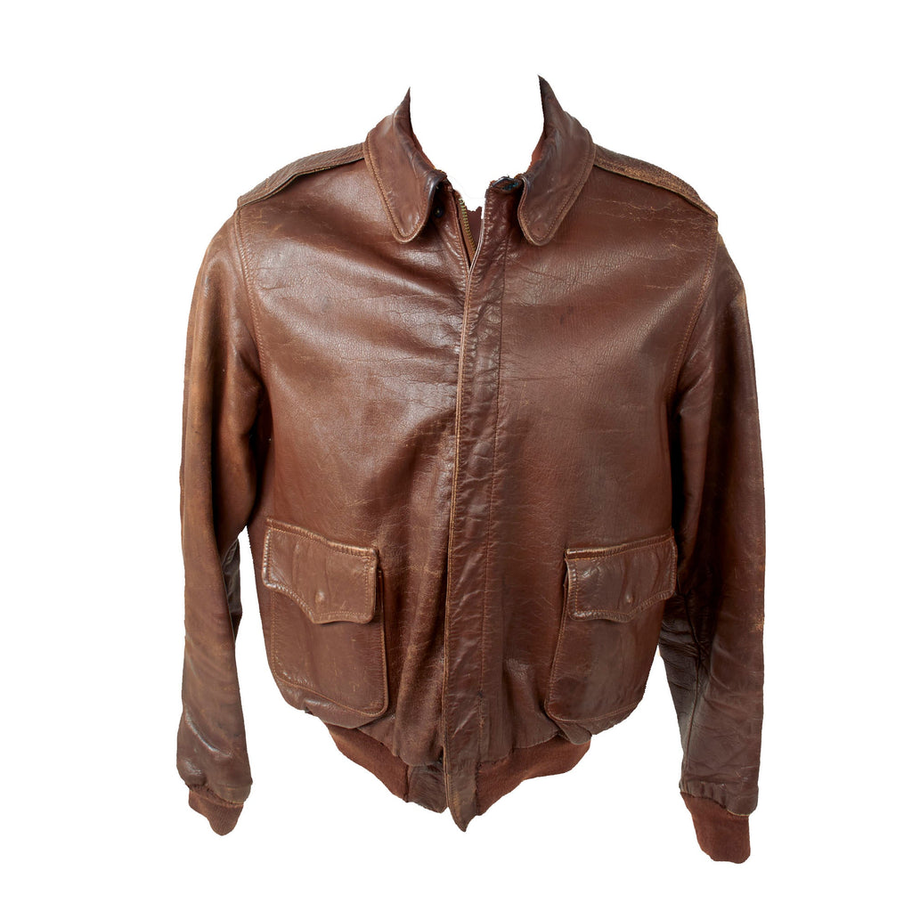 Original U.S. WWII Named Army Air Forces Private Purchase Type A2 Leather Flight Jacket with Laundry Number - Maj. P.J. Keller Original Items