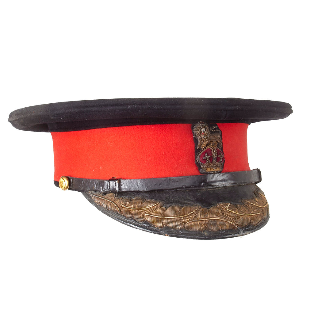 Original British WWII Era Army Brigadier General Colonel Dress Peaked Visor Cap by Hawkes & Co. of Piccadilly Original Items
