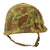 Original U.S. WWII / Korean War USMC Front Seam Fixed Bale M1 Helmet with MSA Liner and USMC Cover With Stenciled Eagle, Globe and Anchor - Complete Original Items