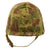 Original U.S. WWII / Korean War USMC Front Seam Fixed Bale M1 Helmet with MSA Liner and USMC Cover With Stenciled Eagle, Globe and Anchor - Complete Original Items
