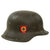 Original German WWII Double Decal NSDAP Civic Police M42 Steel Combat Helmet with 1943 Dated 57cm Liner - Stamped EF64 Original Items