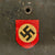 Original German WWII Double Decal NSDAP Civic Police M42 Steel Combat Helmet with 1943 Dated 57cm Liner - Stamped EF64 Original Items