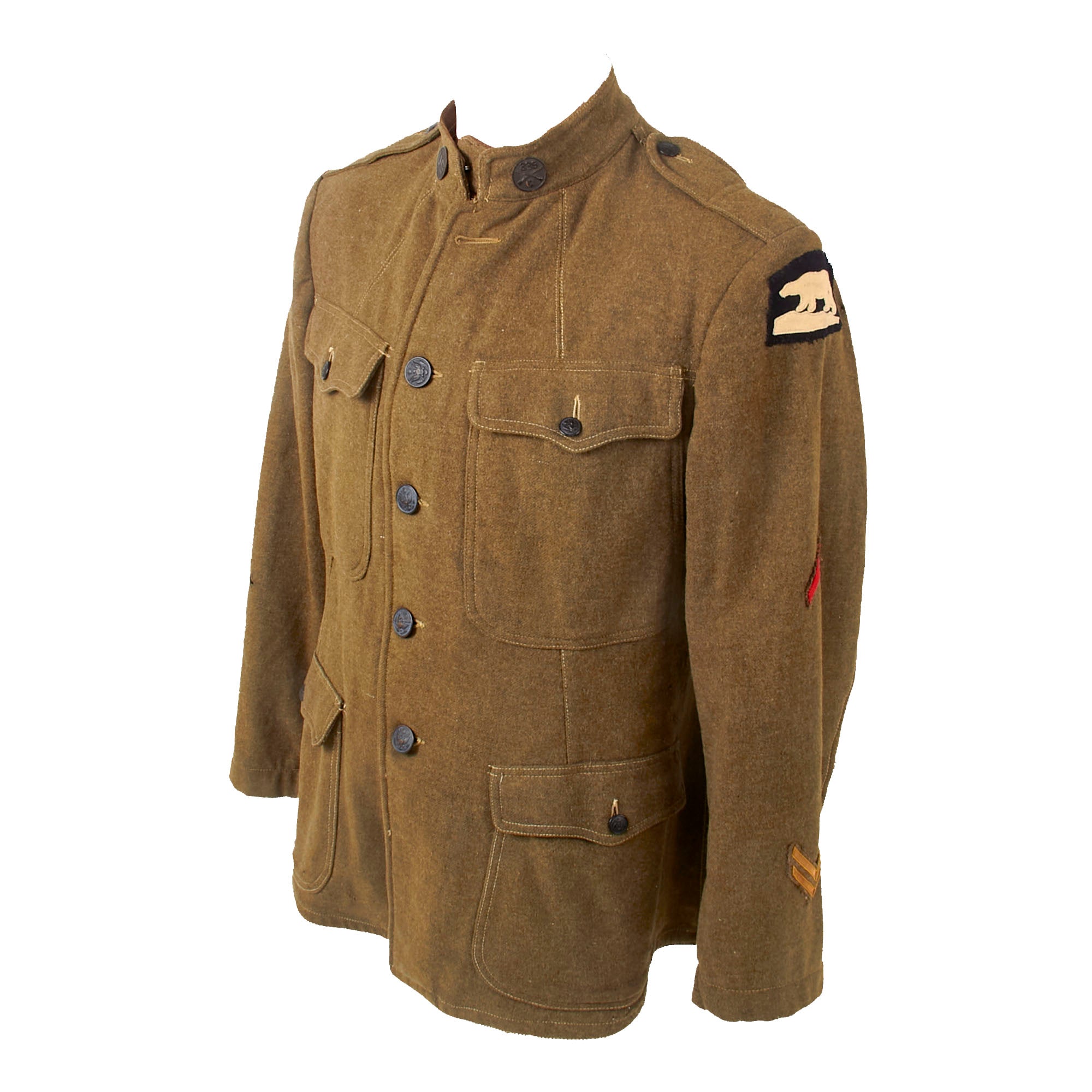 ミリタリー IWG Special Bear Service Original U.S. WWI Polar Bear 339th Infantry Regiment “Detroit's