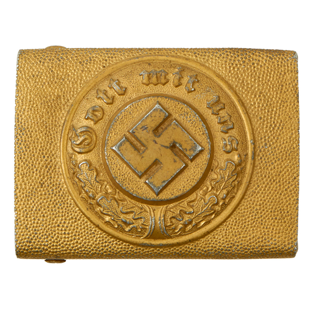 Original German WWII Aluminum Water Protection Police EM/NCO Belt Buckle by Overhoff & Cie. - Wasserschutzpolizei Original Items